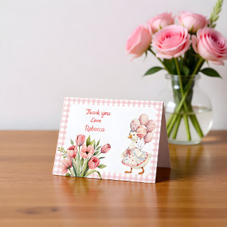 Carte De Remerciements One Silly Goose Girls's First Birthday