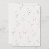 Carte De Remerciements One Silly Goose Green Drawn 1st Birthday Thank You (Dos)