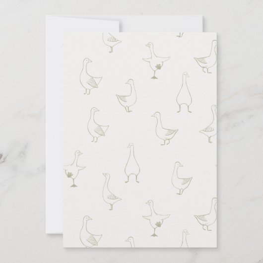 Carte De Remerciements One Silly Goose Green Drawn 1st Birthday Thank You (Dos)