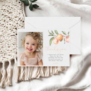 Carte De Remerciements One Sweet Peach Girl 1er anniversaire