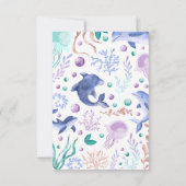 Carte De Remerciements Oneder the Sea Birthday (Dos)