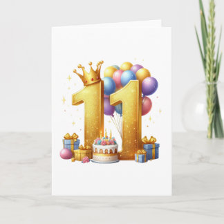 Carte De Remerciements Onzième anniversaire doré