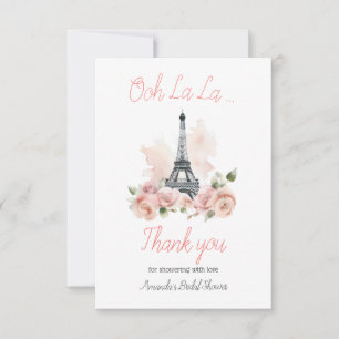 Carte De Remerciements Ooh La La La Parisian Franch Fête des mariées Flor
