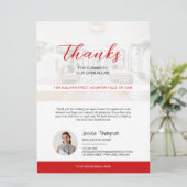 Carte de remerciements Open House de l'immobilier (Debout devant)