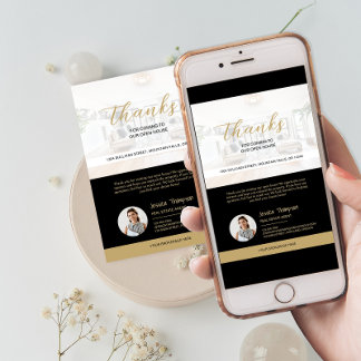 Carte de remerciements Open House de l'immobilier