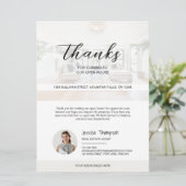 Carte de remerciements Open House de l'immobilier  (Debout devant)