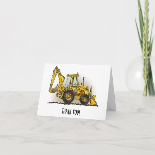 Carte De Remerciements Opérateur Backhoe (Devant)