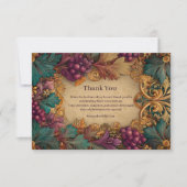 Carte De Remerciements Opulent Grape Leaf Mardi Gras Masquerade (Devant)