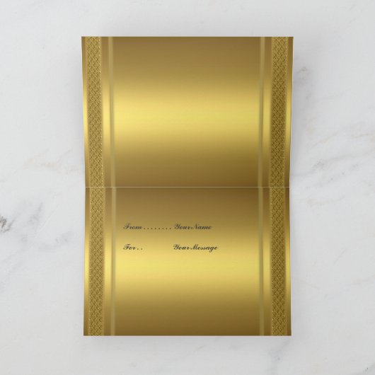 Carte De Remerciements Or (Intérieur)