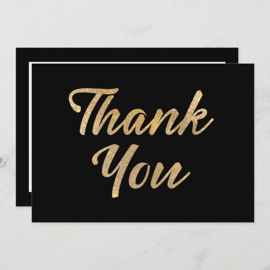 Carte De Remerciements Or (Devant / Derrière)