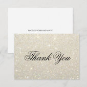 Carte de remerciements - or blanc Glit ouvrier (Devant / Derrière)