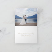 Carte De Remerciements Or blanc mariage (Intérieur)