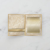 Carte De Remerciements Or champagne formel damassé pour mariage (Intérieur)