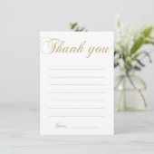 Carte De Remerciements Or et monnaie | Modern Boy Party Thank You Note Ca (Debout devant)