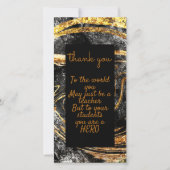 Carte De Remerciements Or et noir de luxe (Devant)