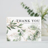 Carte De Remerciements Or moderne Big Eucalyptus Gras Vert Non Photo (Debout devant)