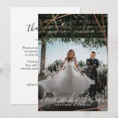 Carte De Remerciements Or moderne Geometric Wedding Photo (Devant / Derrière)