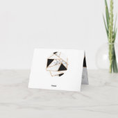 Carte De Remerciements Or noir moderne Abstrait sur le Marbre blanc (Dos)