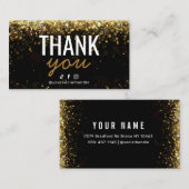 Carte de remerciements or Parties scintillant mode (Devant / Derrière)