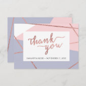 Carte de remerciements, or Rose (Devant / Derrière)