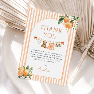 Carte De Remerciements Orange A Little Cutie Citrus Baby Shower