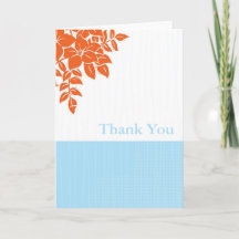 Orange and tiffany Thank You Cards