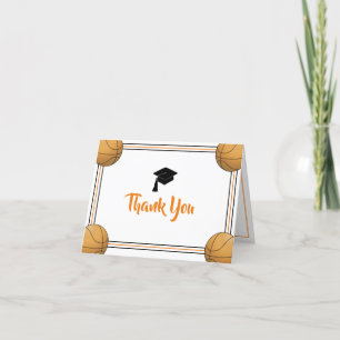 Carte De Remerciements Orange & Black Thank You Graduation