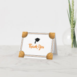 Carte De Remerciements Orange & Black Thank You Graduation