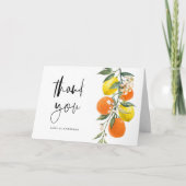 Carte De Remerciements Orange botanique et Garland de citron (Devant)