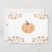 Carte De Remerciements Orange Citrouille Rustique Floral 1er anniversaire (Dos)