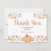 Orange Citrouille Rustique Floral 1er anniversaire