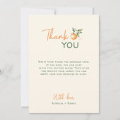 Carte De Remerciements Orange Citrus Little Cutie Baby Shower Photo (Devant)