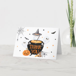 Carte De Remerciements Orange Ghost Halloween Baby brasse Baby shower