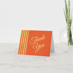 Carte De Remerciements Orange Gold Vintage Look Anniversaire Juste Parce