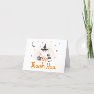 Carte De Remerciements Orange Halloween Little Boo Baby shower