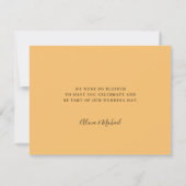 Carte De Remerciements Orange mariage élégant script (Dos)