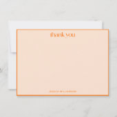 Carte De Remerciements Orange Modern Retro Graduation 2026 Checker (Devant)