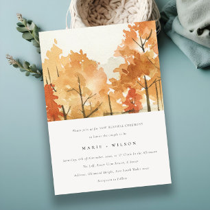 Carte De Remerciements Orange rouille jaune automne arbre Baby Shower