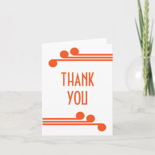 Carte De Remerciements Orange Simple Deco Chic Thank You Card