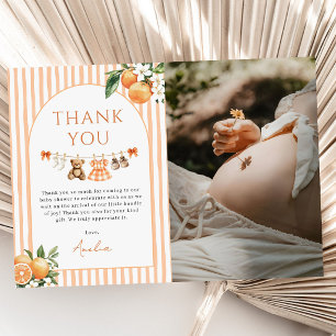 Carte De Remerciements Orange Une jolie petite Citrus Baby Shower Photo