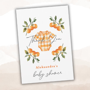 Carte De Remerciements Oranges d'été mignonne Baby shower de tenue de cai
