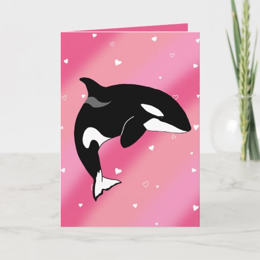 Carte De Remerciements Orca Saint-Valentin (Devant)