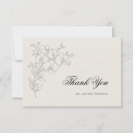 Carte De Remerciements Orchid Elevated Ecru Formal Traditional Wedding