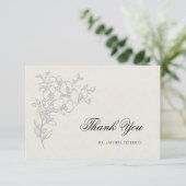 Carte De Remerciements Orchid Elevated Ecru Formal Traditional Wedding (Debout devant)