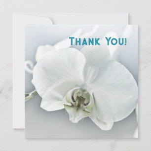 Carte De Remerciements Orchidée blanche personnalisée Fleurs de remerciem