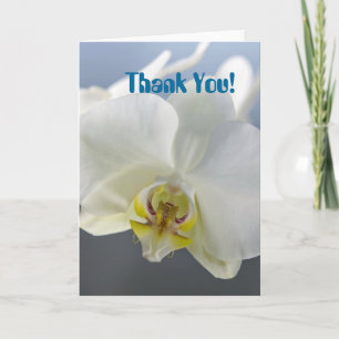Carte De Remerciements Orchidée blanche personnalisée Fleurs de remerciem