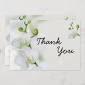 Carte De Remerciements Orchidée douce et élégante (Devant / Derrière)