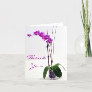 Carte De Remerciements Orchidée Florale Rose Violet