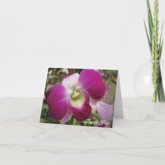 Carte de remerciements orchidée pourpre Dendrobium (Devant)