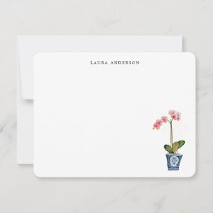 Carte De Remerciements Orchidée rose à l'aquarelle
